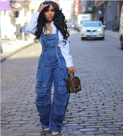 TAMBREET 2024 Denim Jumpsuit Women Loose Vintage Preppy Style Overalls Female Fashion Streetwear Chic Popular Harajuku Drop Shipping