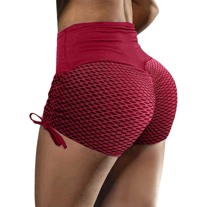 TAMBREET 2024 European and American Amazon Spring/Summer New Elastic Jacquard Pants Spliced Slim Fit Yoga Sports Bottom Shorts for Women