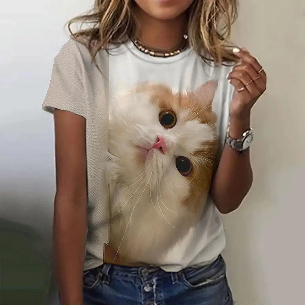 TAMBREET 2024 New Style T-shirt For Women Cute Dog Graphic Print Female Tees Oversized T-Shirt Summer Women Clothing Short Sleeve Fashion