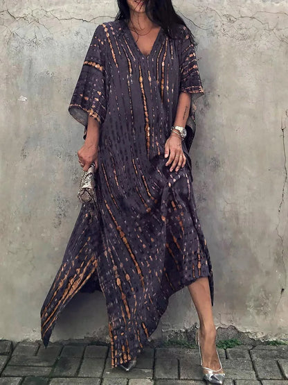 TAMBREET 2024 Women's Long Caftans Print Bathing Suit Cover Up Casual Maxi Dress Plus Size Kaftan Robe Tunic Kimono Summer Beach Wear