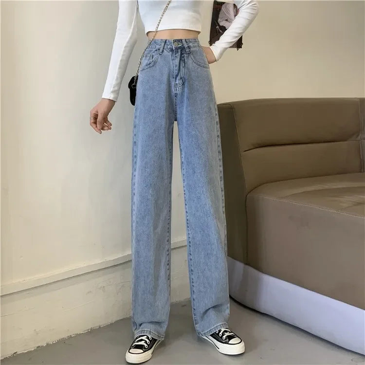 TAMBREET 2024 new women's denim women's jeans miscellaneous straight pants are comfortable, exquisite and slim