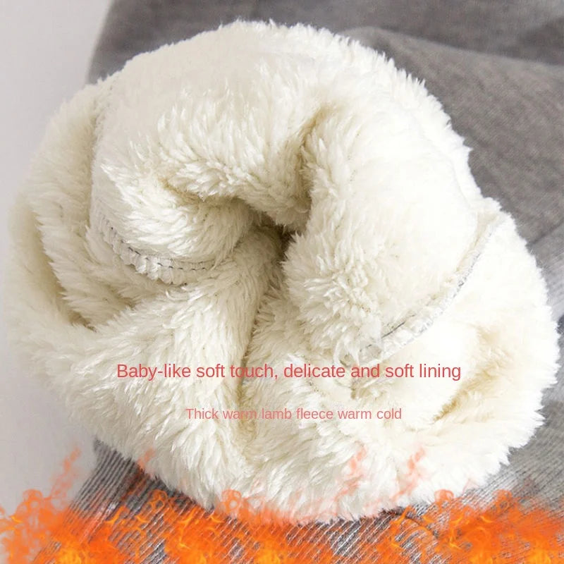 TAMBREET Autumn and Winter Women's Lamb Fleece Sports Pants Loose Plush Thickened Warm and Sanitary Women's Pants