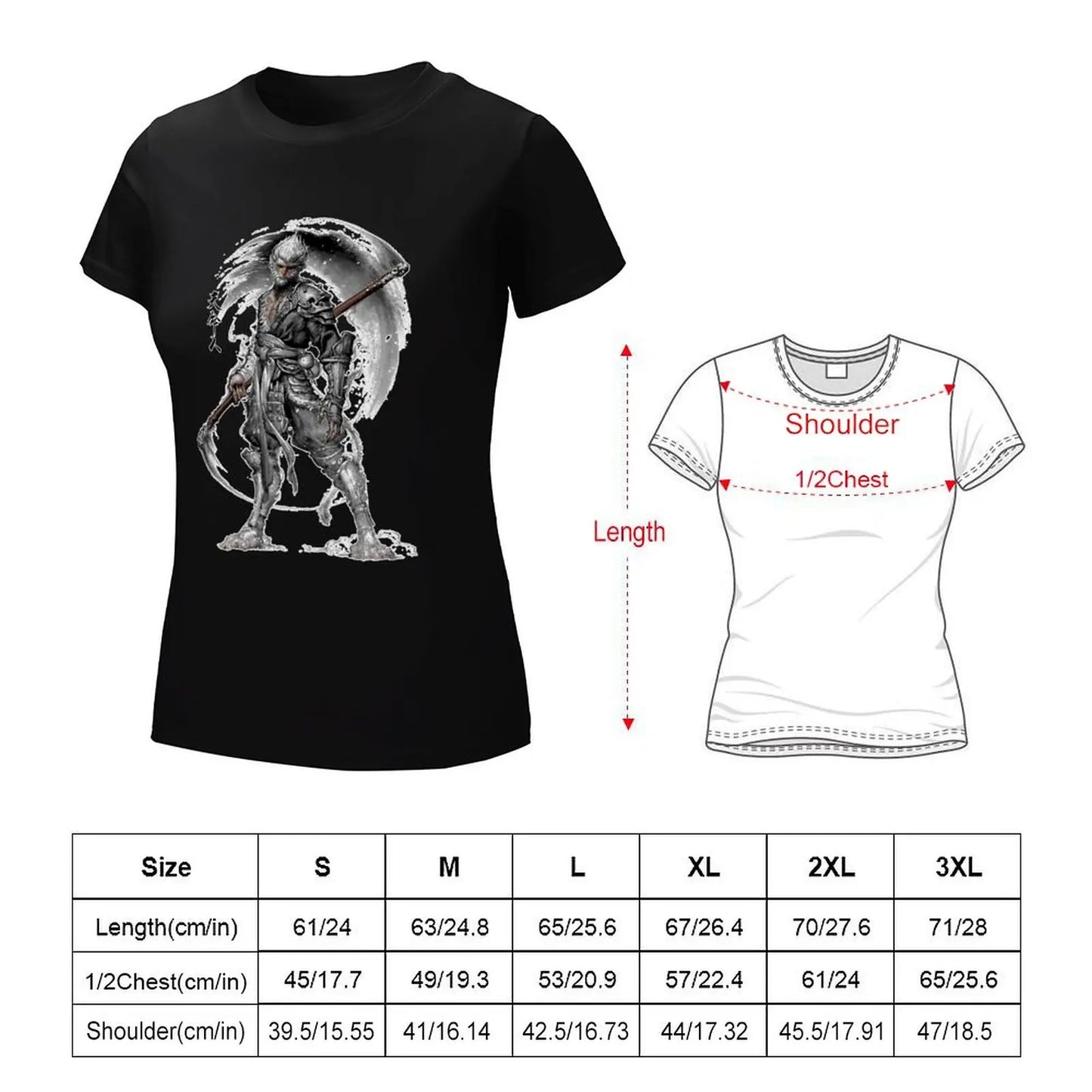 TAMBREET Black Myth Wukong T-Shirt oversized lady clothes customs t-shirt dress for Women plus size