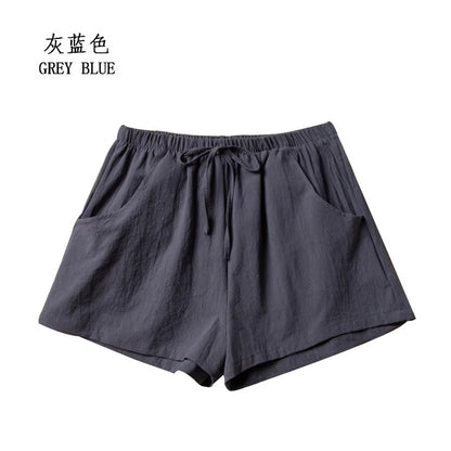 TAMBREET Casual Linen Shorts Women Gym Workout Shorts Cotton Short Pants High Waisted Black Ladies Short Femme Women Shorts Sport Femme