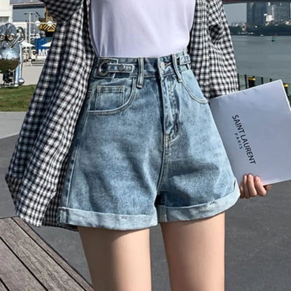 TAMBREET Denim Shorts Casual Loose Jeans Feminino Summer Sexy Daily Young Cute High Quality New Arrivals 2024 Women Short Pants