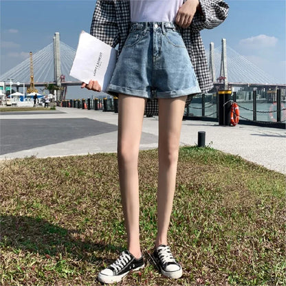 TAMBREET Denim Shorts Casual Loose Jeans Feminino Summer Sexy Daily Young Cute High Quality New Arrivals 2024 Women Short Pants