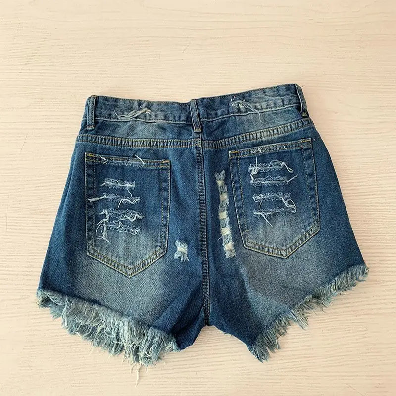 TAMBREET European and American short jeans Y2K retro summer American flag tassel star print denim shorts for women