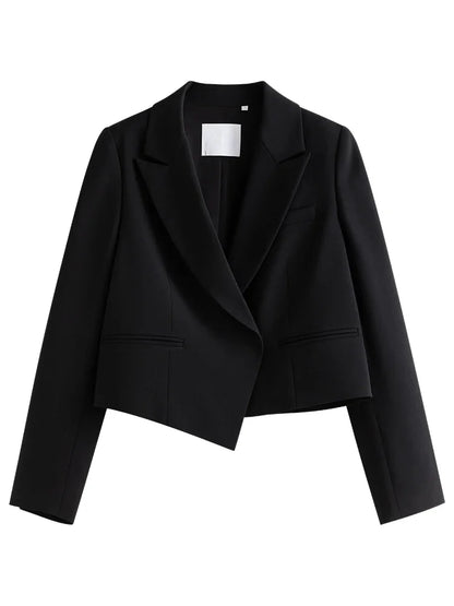 TAMBREET FSLE Commuter All-match Suit for Women Wide-leg Pants Suit New Short Blazer Jacket High Waist Loose Pan Two-piece Set Female