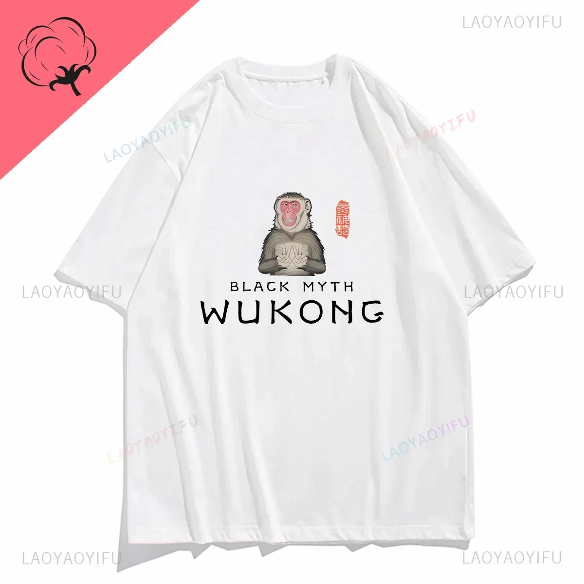 TAMBREET Funny T Shirt Game Black Myth Wukong Monkey Humor Print Tops Men Clothing Women Shirt Unisex Graphic Cotton Tee Ropa Hombre