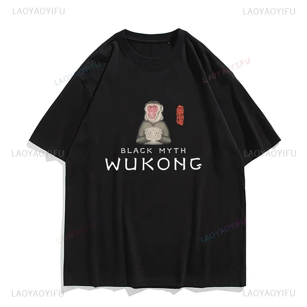 TAMBREET Funny T Shirt Game Black Myth Wukong Monkey Humor Print Tops Men Clothing Women Shirt Unisex Graphic Cotton Tee Ropa Hombre