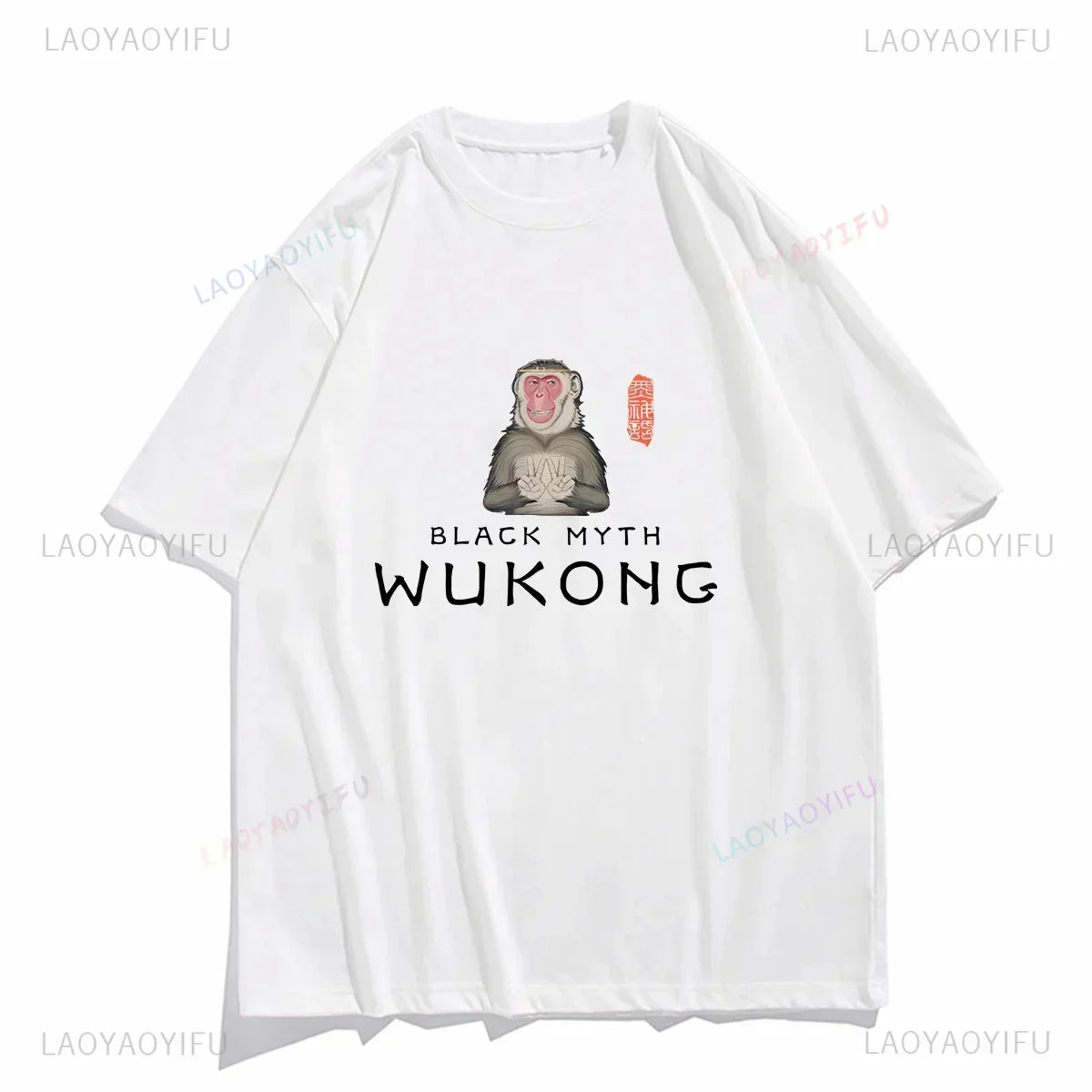 TAMBREET Funny T Shirt Game Black Myth Wukong Monkey Humor Print Tops Men Clothing Women Shirt Unisex Graphic Cotton Tee Ropa Hombre