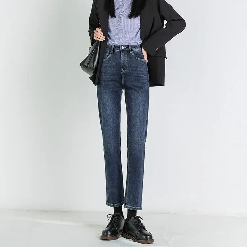 TAMBREET In the autumn of 2022, women's new high-waisted slim straight jeans