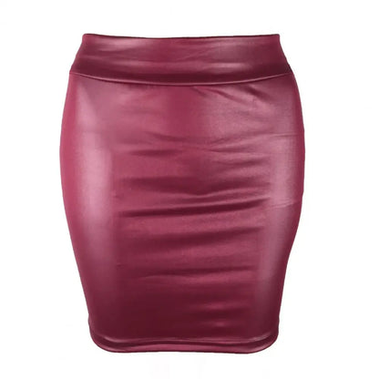 TAMBREET Leather Matte Slim Mini Sexy Fashion PU Hot Short High Waist Skirt Korean Nightclub Streetwear Wholesale Clothes