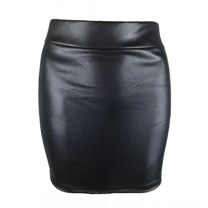 TAMBREET Leather Matte Slim Mini Sexy Fashion PU Hot Short High Waist Skirt Korean Nightclub Streetwear Wholesale Clothes