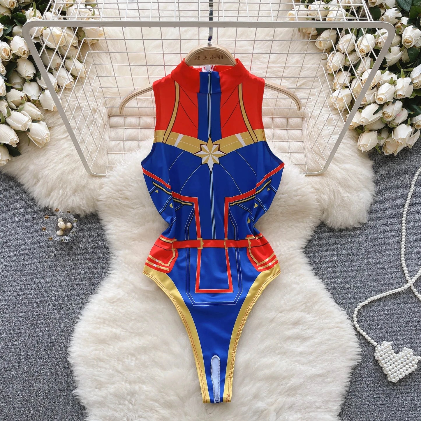 TAMBREET Leather Sexy Hot Sweet Slim Bodysuit Romper Women Uniform Sheath Lingerie Cosplay V Neck Full Body Sexy Binding Rope Jumpsuit