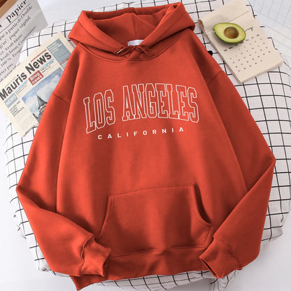 TAMBREET Los Angeles Art Letter Design Women Streetwear American Style Fashion Sweatshirt Autumn Hip Hop Female Hoodies Casual Fleece Top