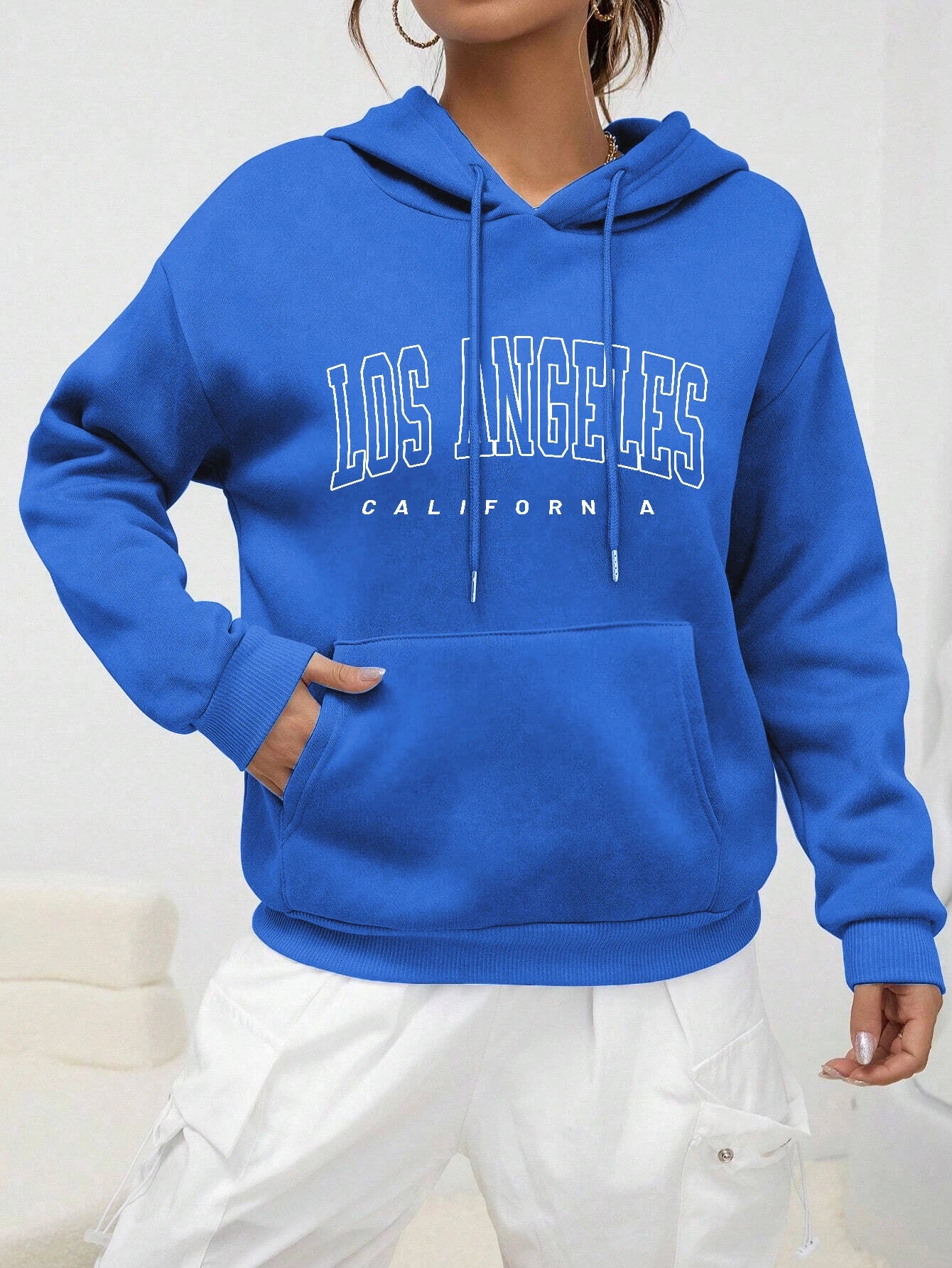 TAMBREET Los Angeles Art Letter Design Women Streetwear American Style Fashion Sweatshirt Autumn Hip Hop Female Hoodies Casual Fleece Top