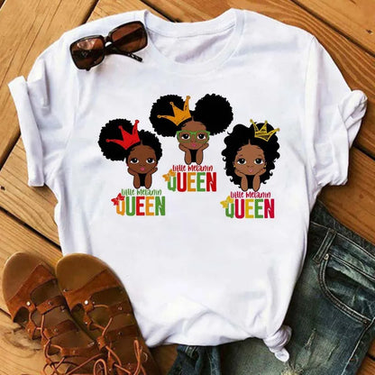 TAMBREET Maycaur Fashion Women Black Girl Print Magic T Shirt Summer Short Sleeve Ladies T-shirts 90s Ulzzang Shirt Casual Round Neck Tee