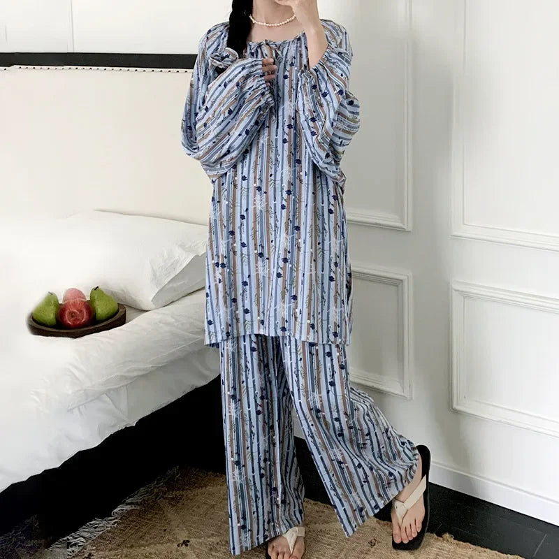 TAMBREET Pajamas Women's Clothing Suits Spring Thin Home Soft Cozy Simple Relaxed Casual Skinny Temperament Warm Freshness Fashionable