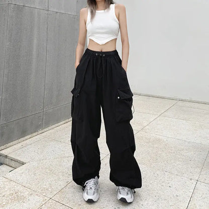 TAMBREET Retro work casual pants for women's summer versatile straight tube drape leggings loose wide leg pants