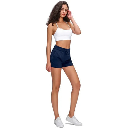 TAMBREET Summer new European and American sports shorts women loose breathable lace-up yoga running fitness casual shorts