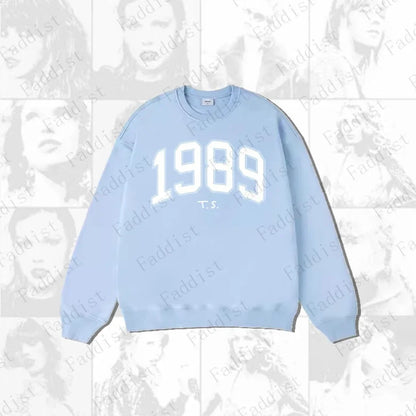 TAMBREET TAILO THE ERAS TOUR 1989 LETTER Women KPOP BLUE GRAY T.S Hoodie Taylor Sweatshirt