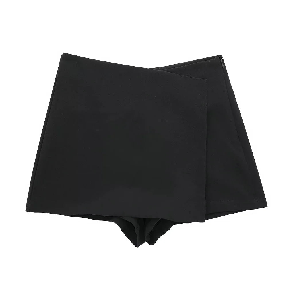 TAMBREET TRAF Woman High waist Shorts Skirts Asymmetric Shorts Skirts Black Pink Mini Skirt Shorts Woman Shorts Autumn Fashion shorts