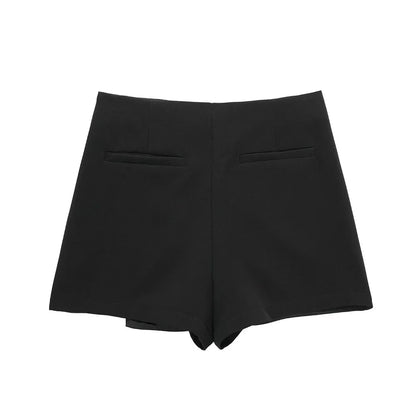 TAMBREET TRAF Woman High waist Shorts Skirts Asymmetric Shorts Skirts Black Pink Mini Skirt Shorts Woman Shorts Autumn Fashion shorts