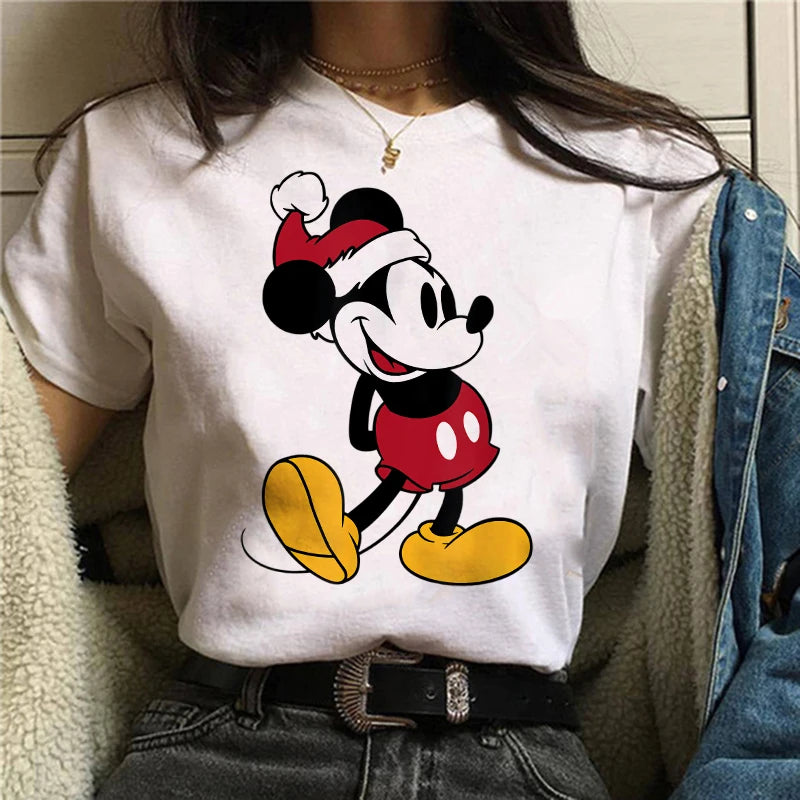 TAMBREET Tshirt Mickey 90s Y2k Minnie Mouse Hat Print T-shirt Women Fashion T Shirt Female Clothes Kawaii Disney T Shirt