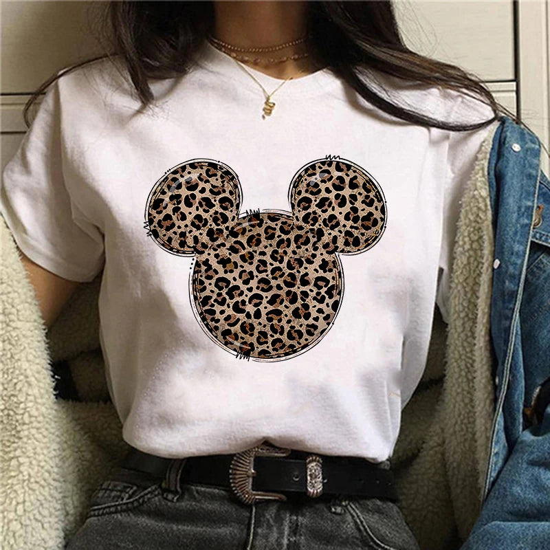 TAMBREET Tshirt Mickey 90s Y2k Minnie Mouse Hat Print T-shirt Women Fashion T Shirt Female Clothes Kawaii Disney T Shirt