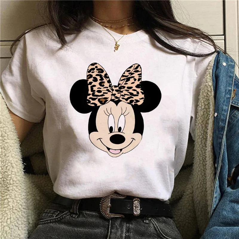 TAMBREET Tshirt Mickey 90s Y2k Minnie Mouse Hat Print T-shirt Women Fashion T Shirt Female Clothes Kawaii Disney T Shirt