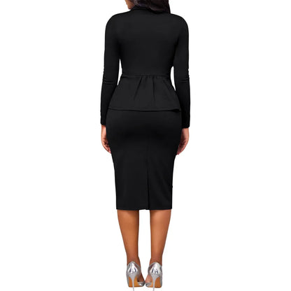 TAMBREET Two Piece Skirt Set Women Office Lady New Arrival 2024 Midi Skirt Suit Workwear Single Breasted Top Blazer 2 PCS Set Suit