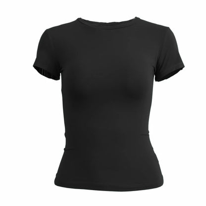 TAMBREET Woman Clothing Sleeveless T-shirt Slim Fit Tops Female O-Neck Knitted Sheath Tee Shirt Street Wear Sex Sporty 2024 Y2K Qtraf2410