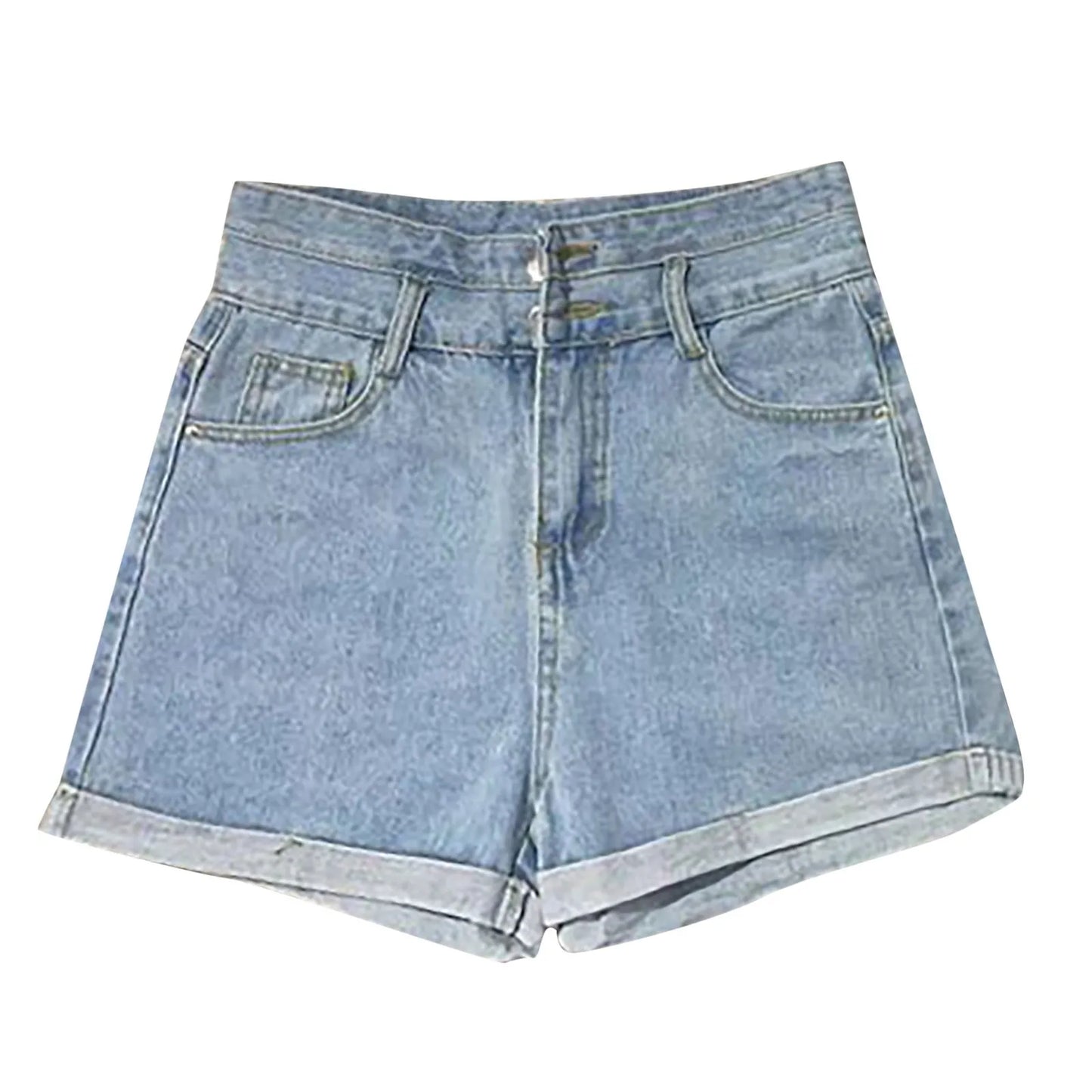 TAMBREET Women's Casual Denim Shorts Fashion Baggy High Waisted Jeans Shorts Summer Button Wide Leg Shorts With Pockets Streetwear 2024