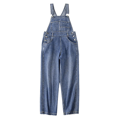 TAMBREET Women's Fashion Oversized Strap Design Wide Leg Jeans Jumpsuits Rompers Overalls 2024 Autumn New Streetwear Cowboy Pants