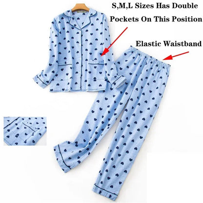 TAMBREET Women's Pajamas Plus Size S-XXXL Clothes Ladies Flannel Cotton Home Wear Suit Autumn Winter Pajamas Plaid Print Sleep Tops