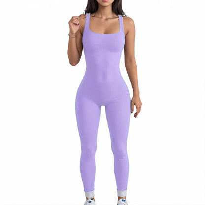 TAMBREET Women's Yoga One Piece Tracksuit Jumpsuit Seamless Sportswear Yoga Suit Gym Push Ups Fitness Workout Bodysuit Big Size 3XL