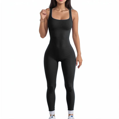 TAMBREET Women's Yoga One Piece Tracksuit Jumpsuit Seamless Sportswear Yoga Suit Gym Push Ups Fitness Workout Bodysuit Big Size 3XL