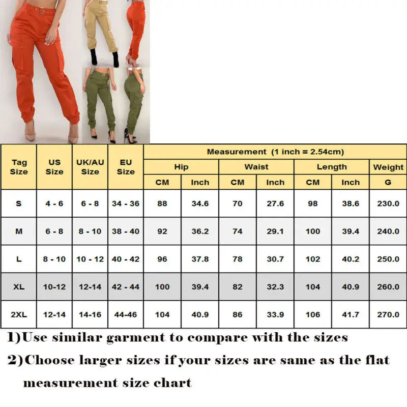 TAMBREET Womens Army Casual Cargo Trousers Pant Combat Military Jogger Cargo Sports Pants