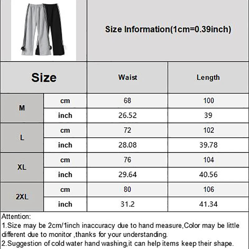 TAMBREET Womens Stripe Wide Leg Pants 2024 Spring Summer Lace Up Bow Y2k Casual High Waist Female Trouser Sweatpants