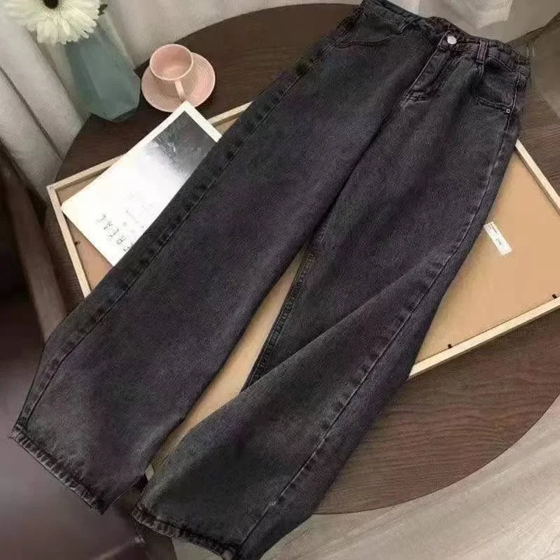 TAMBREET Y2K 90’s Low Rise Super T Bootcut Flared Jeans Street Denim Pants Harajuku High Waist Straight Leg Wide Leg Jeans