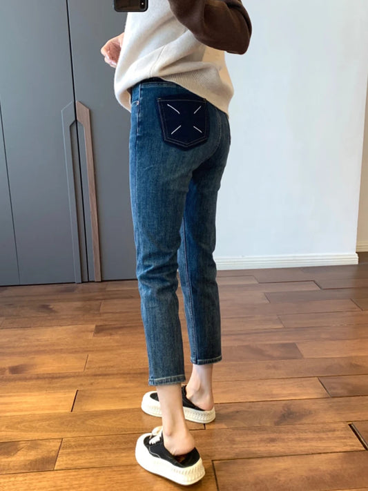 TAMBREET Y2k Large Size Straight Leg Jeans Female Summer Thin 2024 New Small Fat Mm Thin Nine Minutes Smoke Pipe Pants