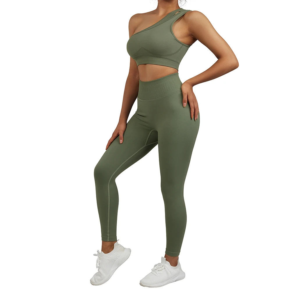 TAMBREET Yoga Sets Women Sportswear Gym Clothing High Waist Leggings Workout Outfits Gym Wear Fitness Tracksuit Sports Yoga Suits