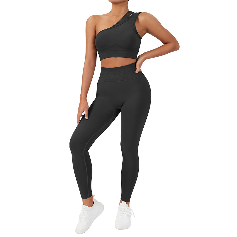 TAMBREET Yoga Sets Women Sportswear Gym Clothing High Waist Leggings Workout Outfits Gym Wear Fitness Tracksuit Sports Yoga Suits