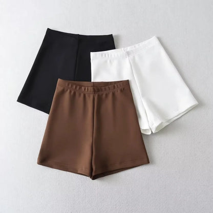 TAMBREET Zach Ailsa 2024 Spring New Product for Women's French Small Market European and American High Waist Elastic Shorts