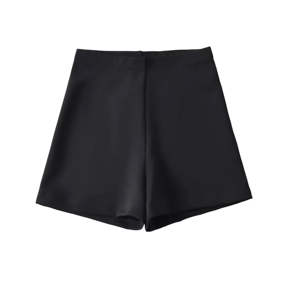 TAMBREET Zach Ailsa 2024 Spring New Product for Women's French Small Market European and American High Waist Elastic Shorts