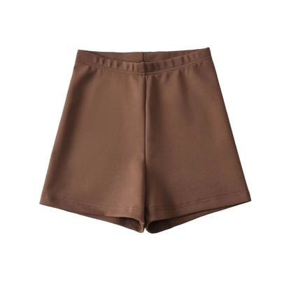 TAMBREET Zach Ailsa 2024 Spring New Product for Women's French Small Market European and American High Waist Elastic Shorts