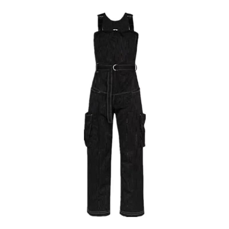 TAMBREET kpop Seo Yea Ji Women Casual Demin Jumpsuit Trousers Jeans Ladies Streetwear fashion Overalls Rompers Female hip hop pants