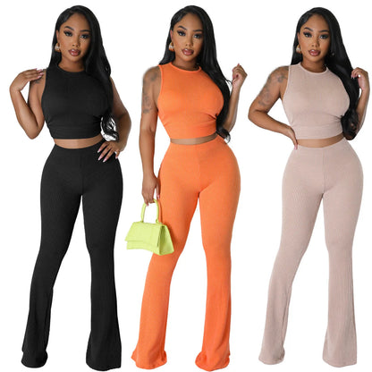 TAMBREET pants sets women summer outfits for women 2024 two piece set for woman 2 piece sets woman outfit crop top pants summer clothes